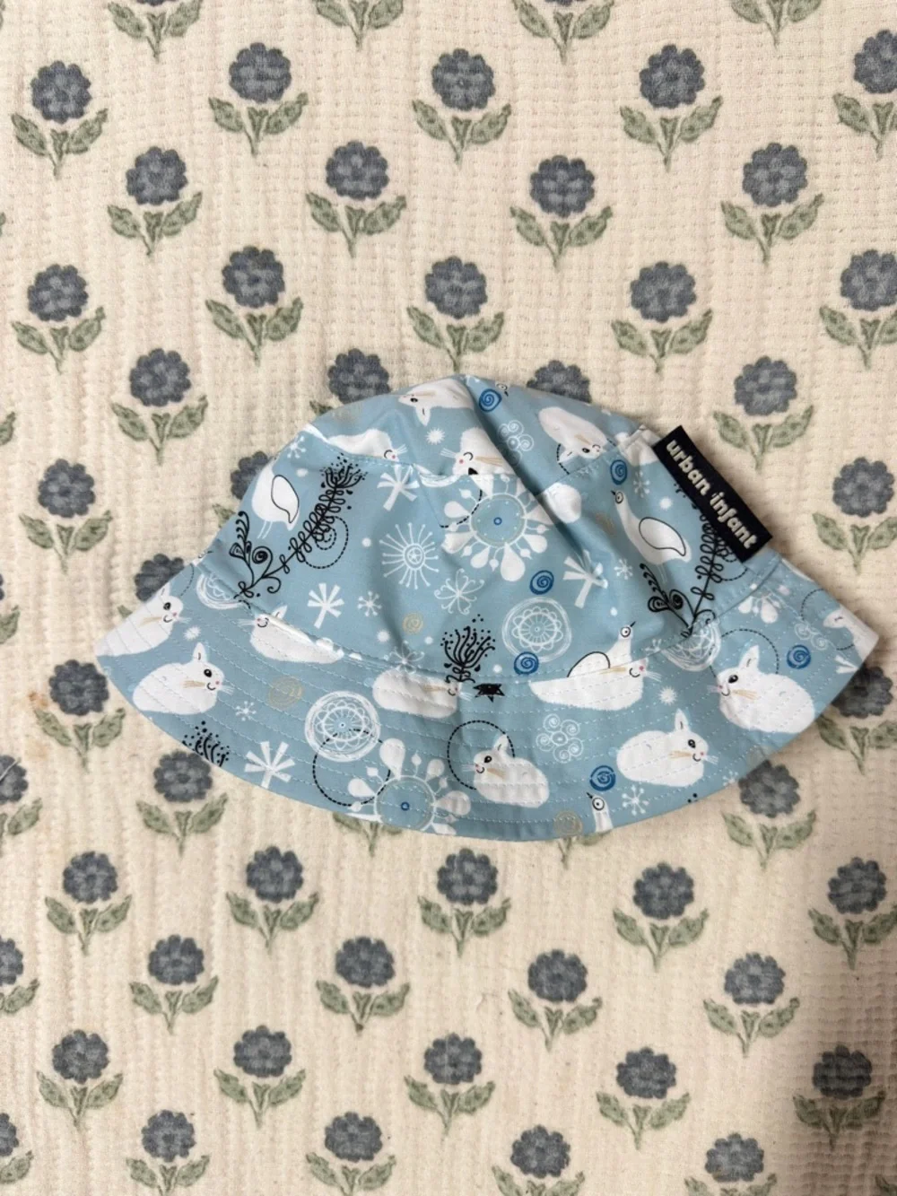 Reversible Blue Bunny Toddler Bucket Hat